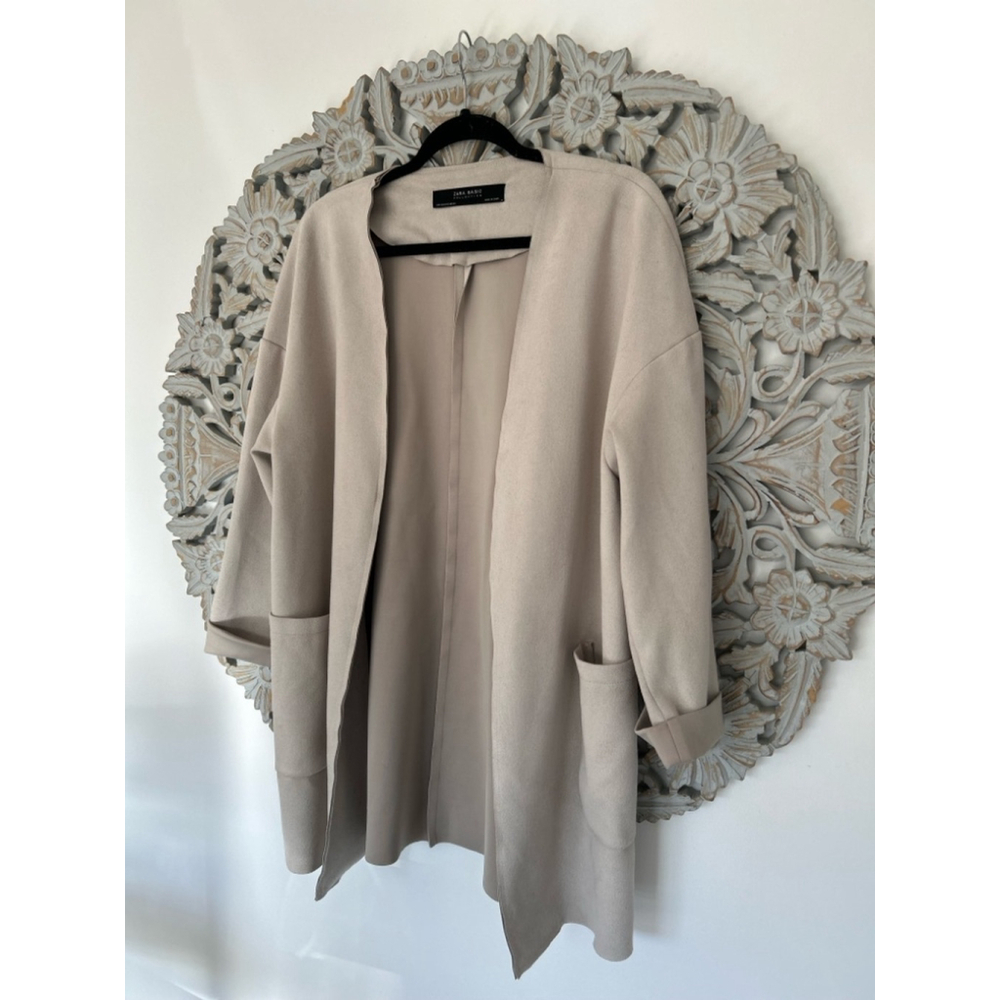 Zara Basic Suede Blazer Jacket Size Xs